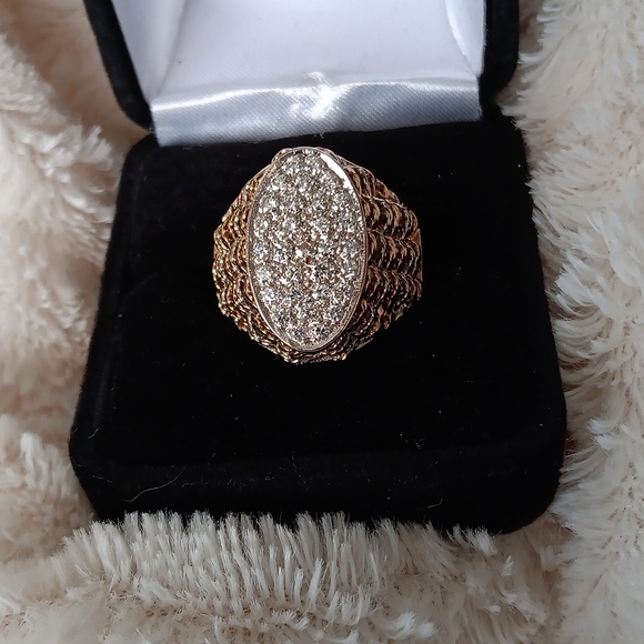 🔺️SOLD!🔺️  14k Diamond Statement Ring - Picture 1 of 12